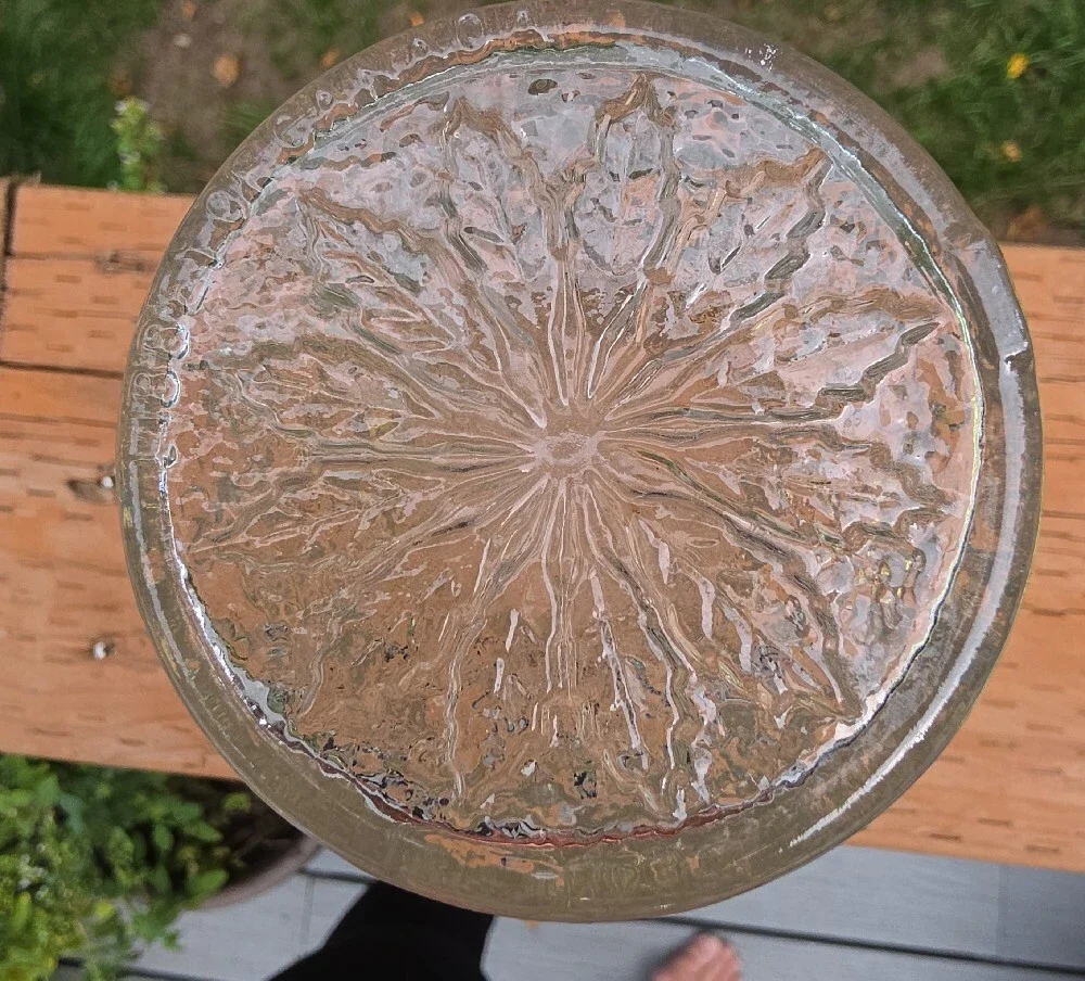 Vtg Libbey Glass Clear Textured Leaf Bud Vase 8